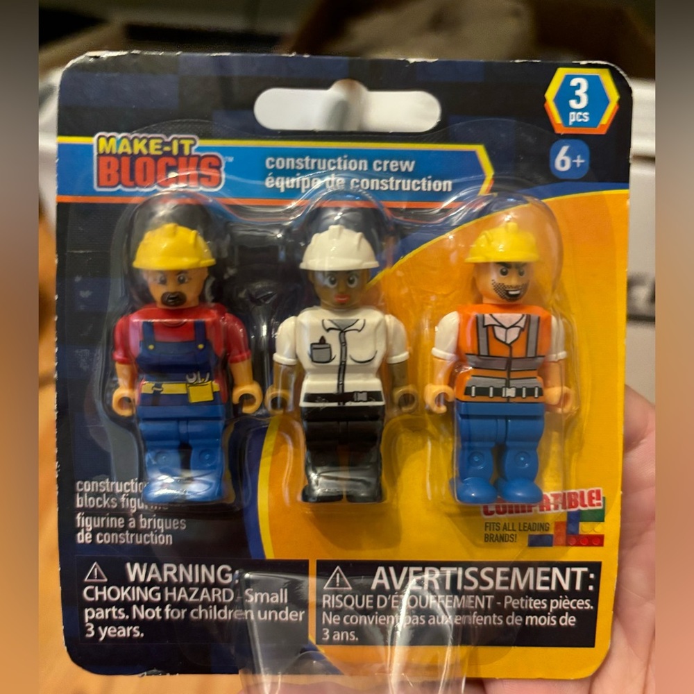 Nwt Make-It Blocks Figures Construction Crew Set 3 Compatible Figures